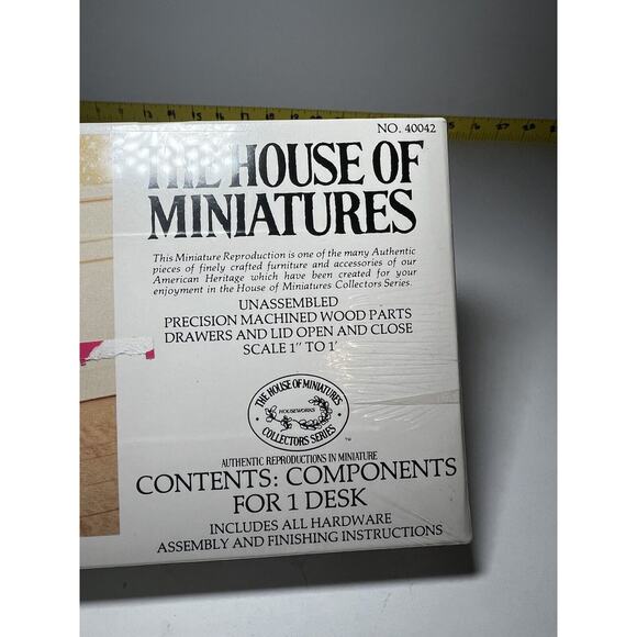 The House of Miniatures Kit 40042 Chippendale Slant Front Desk NEW SEALED Vtg - Picture 10 of 10